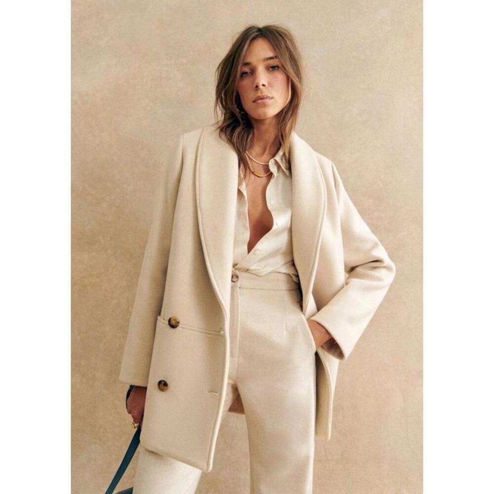 Sezane James Wool Coat Sand 42 EU US L / 10